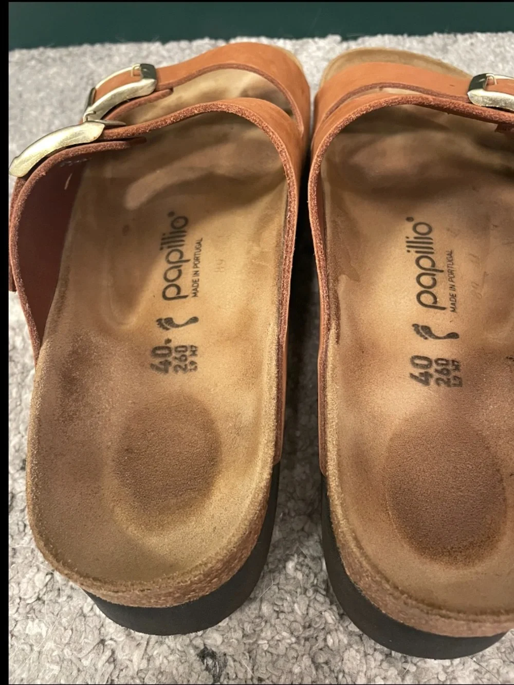 Birkenstock Papillio Arizona Flex Platform Nubuck Leather Pecan Size 40 (9-9.5)